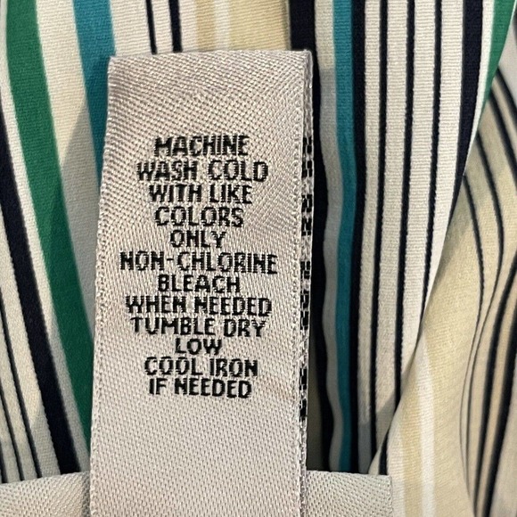 Catherines Top Button Up Shirt Womens Plus Size 1X Striped Blouse 3/4 Sleeve - Picture 9 of 10